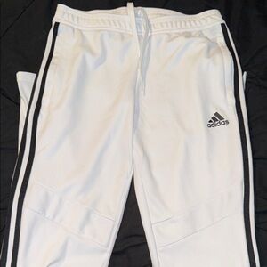 Adidas White Joggers with Black Stripes